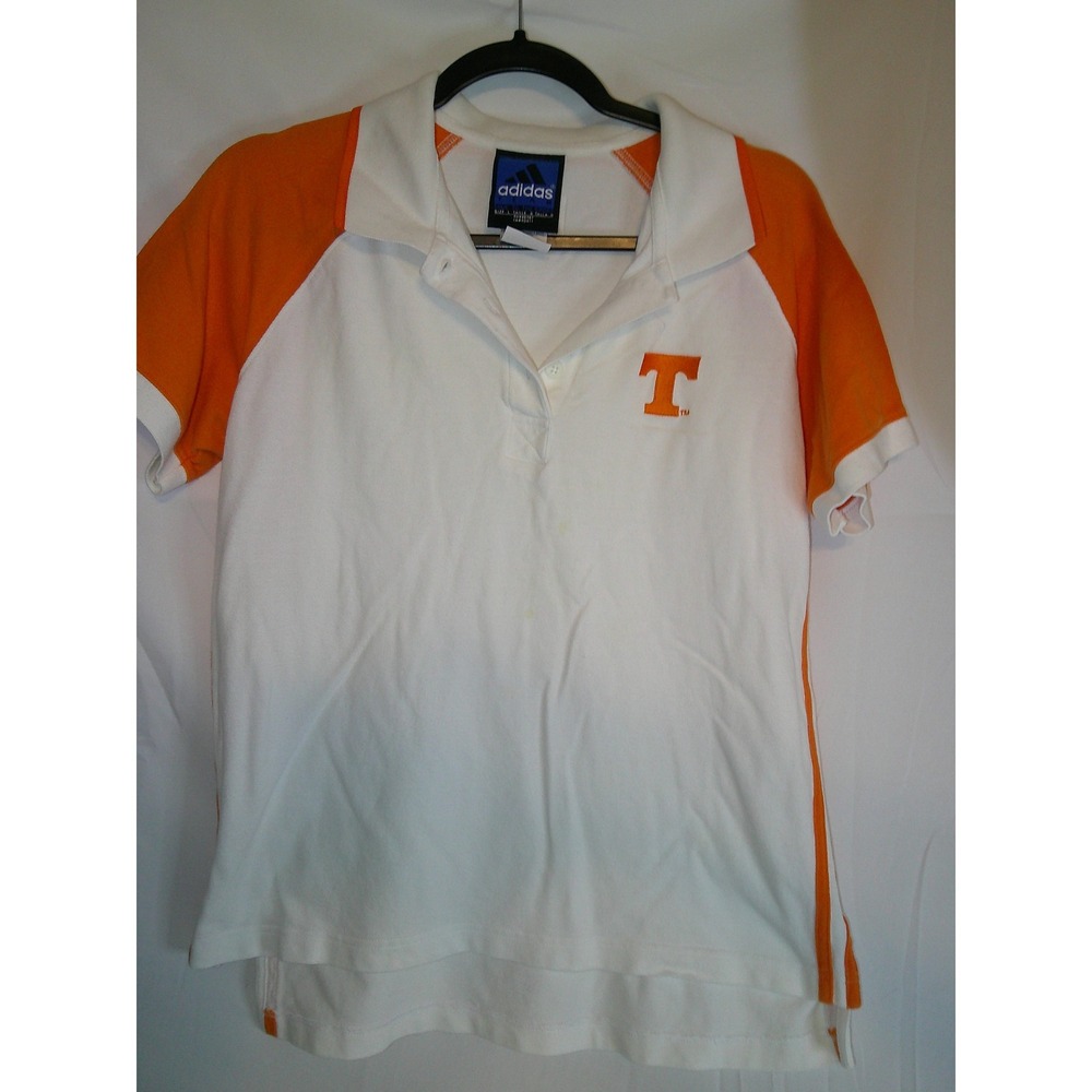 Vintage Adidas Tennessee Volunteers‎ Polo Shirt Womens Large Orange White